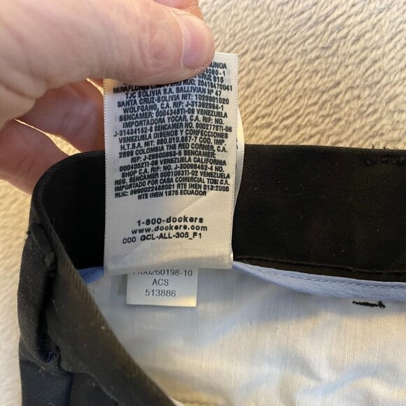 Dockers Mens Pants Size 42x32 Black Straight Fit Cotton - Picture 11 of 14